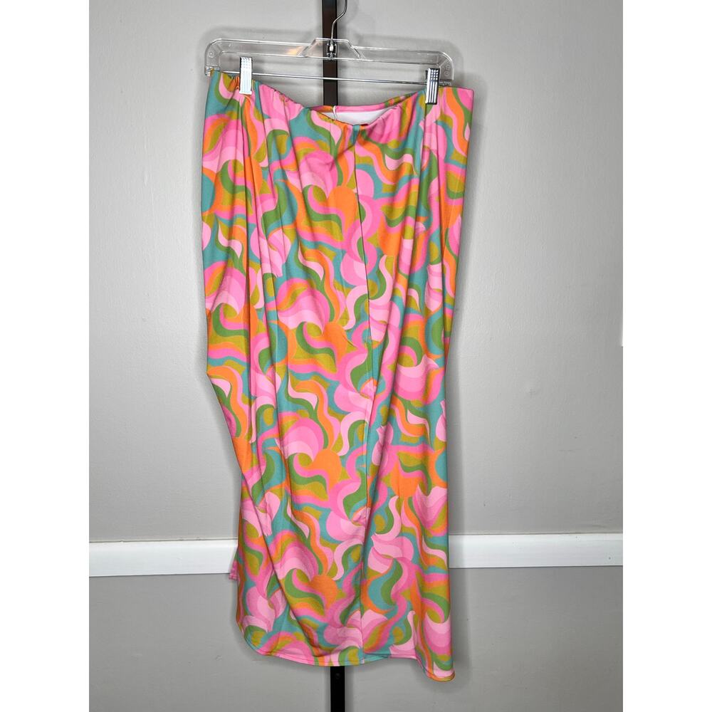 Multicolor Swirl Ruched Mini Skirt - Picture 5 of 10